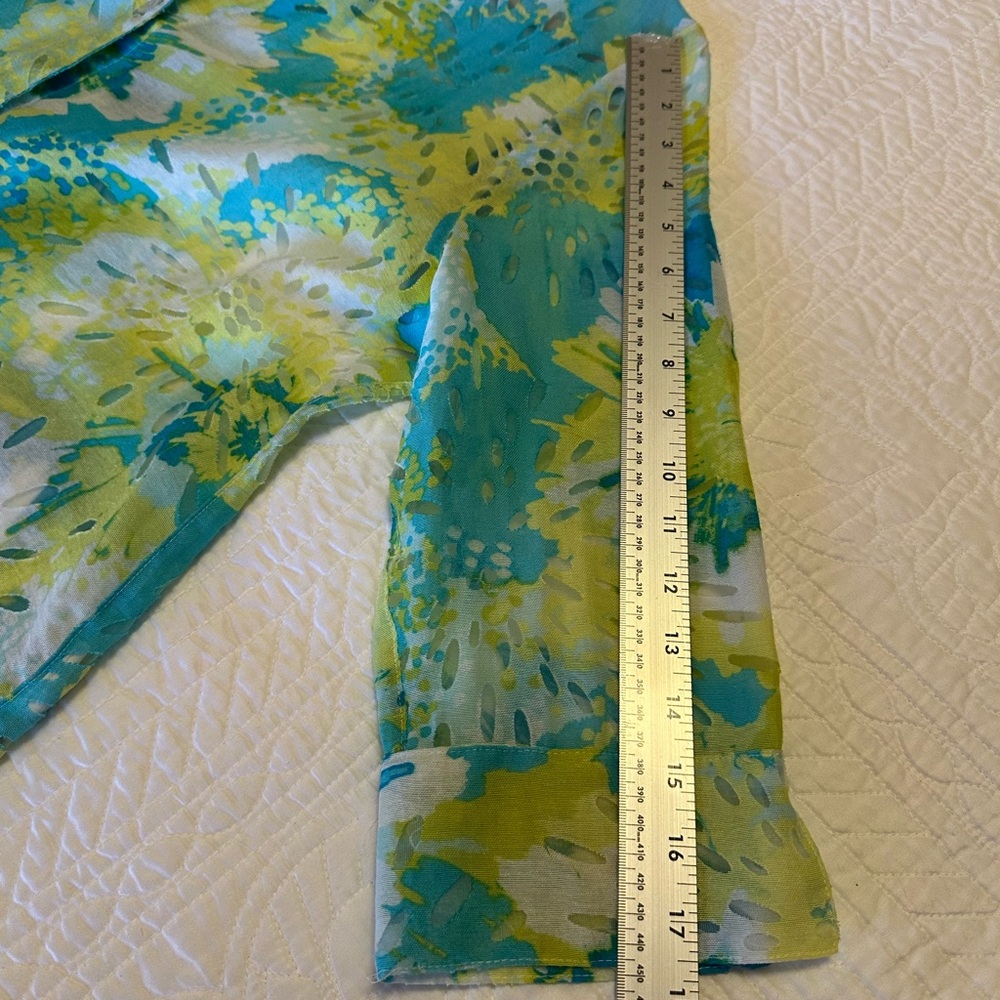 Ruby Rd. Blue and Green Floral Jacket - Picture 9 of 11